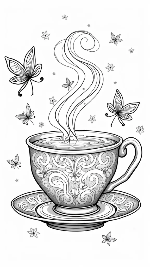 teacup coloring page